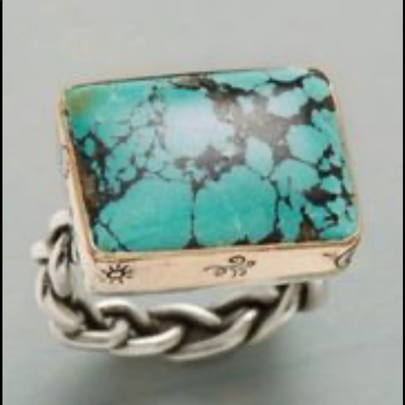 2252-RMT Antique Style Pioneer Spirit Silver & Turquoise Color Setting - Picture 2 of 16